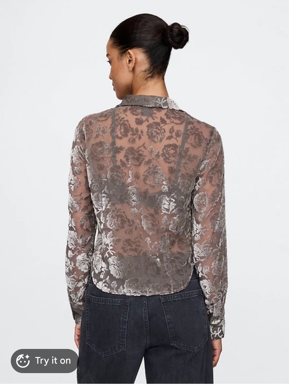 GAP Recycled Velvet Crop Shirt